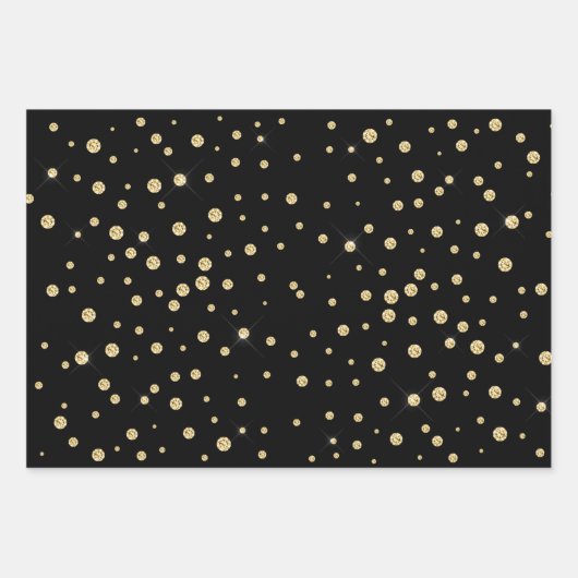 Black Gold Jewele Champagner Toast Geschenkpapier Set (Vorderseite 2)