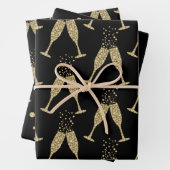 Black Gold Jewele Champagner Toast Geschenkpapier Set (Beispiel)