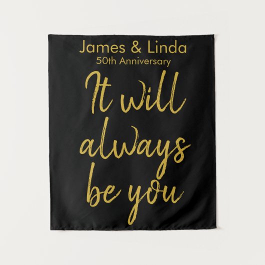 Black Gold Jubiläum Party Foto Stand Hintergrund Wandteppich (Vorderseite)