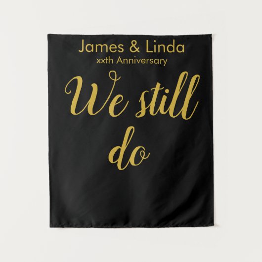 Black Gold Jubiläum Party Foto Stand Hintergrund Wandteppich (Vorderseite)