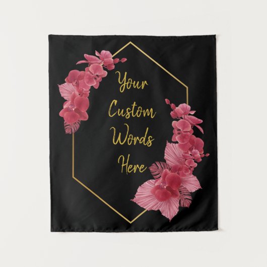 Black Gold Jubiläum Party Foto Stand Hintergrund Wandteppich (Vorderseite)