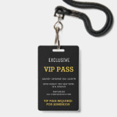 Black Gold Junggeselinnen-Abschied Pass VIP Einlad Ausweis (Rückseite mit Lanyard)