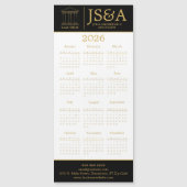 Black Gold Justice Columns Law Firm Logo 2026 Magnetkarte (Vorderseite)