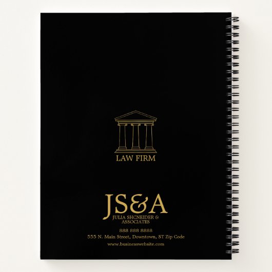 Black Gold Justice Columns Law Firm Notizblock (Rückseite)