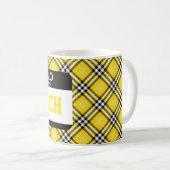 Black Gold Kariert COACH Name Kaffeetasse (VorderseiteRechts)