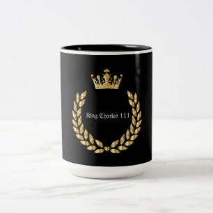 Black/Gold King Charles 111 Zwei-Tone-Kaffee-Tasse Zweifarbige Tasse