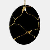 Black Gold Kintsugi Ancient Kintsukuroi Keramik Ornament (Rechts)