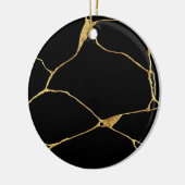 Black Gold Kintsugi Ancient Kintsukuroi Keramik Ornament (Links)
