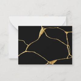 Black Gold Kintsugi Ancient Kintsukuroi Mitteilungskarte