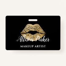 Black Gold Kiss Lips