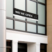 BLACK Gold Konfetti Wir sind offen für Geschäfte Banner (Äußeres Gebäude)