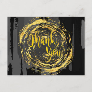 Black Gold Kreis Vielen Dank Glitzer Abstrakt Postkarte