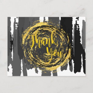 Black Gold Kreis Vielen Dank Glitzer Abstrakt Postkarte