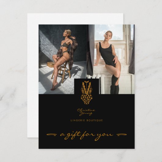 Black Gold Lace Boutique Gift Card (Vorne/Hinten)
