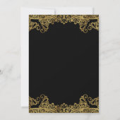 Black & Gold Lace Elegante Hochzeit Einladung (Rückseite)