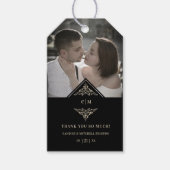 Black Gold Lace Romantic Couple Wedding Thanks Geschenkanhänger (Vorderseite)