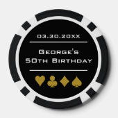 Black & Gold Las Vegas Casino Poker Chip Birthday (Rückseite)