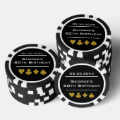 Black & Gold Las Vegas Casino Poker Chip Birthday (Stapel)