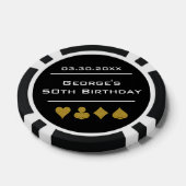 Black & Gold Las Vegas Casino Poker Chip Birthday (Einzeln)