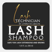 Black & Gold Lash Tech Shampoo Aufkleber | Luxus (Vorderseite)