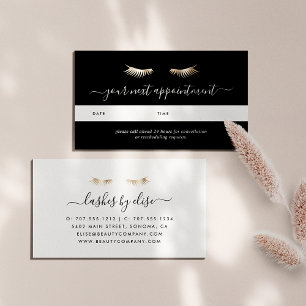 Black & Gold Lashes Karten