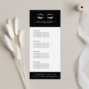 Black & Gold Lashes Preise oder Dienstleistungen Werbekarte
