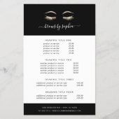 Black & Gold Lashes | Preise und Dienstleistungen Flyer (Vorne)