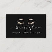 Black & Gold Lashes Visitenkarte (Vorderseite)