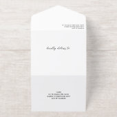 Black Gold Laurel Wreath Monogram Wedding All-in-One-Einladung (Außenseite)