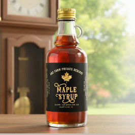 Black & Gold Leaf Private Reserve Maple Sirup Alkoholflaschenetikett