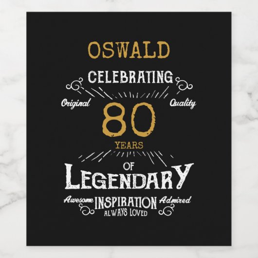 Black Gold Legendary Funny Funny Girl Weinetikett (Einzelnes Label)