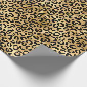 Black Gold Leopard Cheetah Animal Print Geschenkpapier (Ecke)