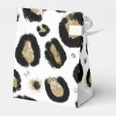 Black & Gold Leopard Cheetah Print Birthday Party Geschenkschachtel (Rückseite)