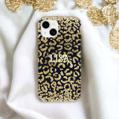 Black Gold Leopard GlitterPersönlicher Name Case-Mate iPhone Hülle