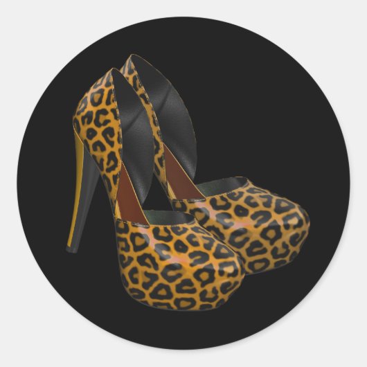 Black Gold Leopard High Heel Sticker (Vorderseite)