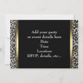 Black Gold Leopard Jeder Anlass Party Einladung (Rückseite)