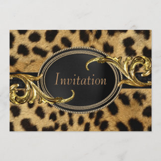 Black Gold Leopard Jeder Anlass Party Einladung