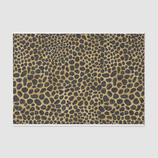 BLACK & GOLD LEOPARD PATTERN SEIDENPAPIER (Vorderseite)