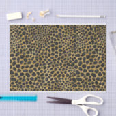 BLACK & GOLD LEOPARD PATTERN SEIDENPAPIER (Handwerk)