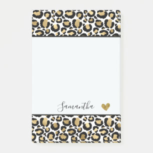 Black Gold Leopard Post-it Klebezettel