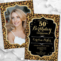 Black Gold Leopard Print Foto 50. Geburtstag