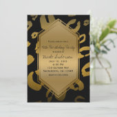Black Gold Leopard Print Geburtstagsparty jedes Er Einladung (Stehend Vorderseite)