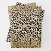 Black Gold Leopard Print Glitz Geschenkpapier Set (Beispiel)