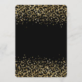 Black Gold Leopard Print Glitzer Brautparty Einladung (Rückseite)