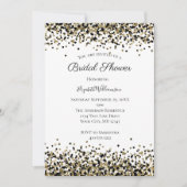 Black Gold Leopard Print Glitzer Brautparty Einladung (Vorderseite)