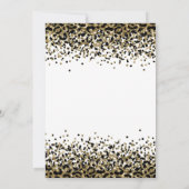 Black Gold Leopard Print Glitzer Overlay Geburtsta Einladung (Rückseite)