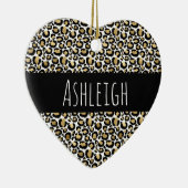 Black Gold Leopard Print Keramik Ornament (Rechts)