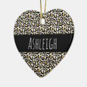 Black Gold Leopard Print Keramik Ornament (Links)