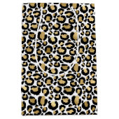 Black Gold Leopard Print Mittlere Geschenktüte (Vorderseite)