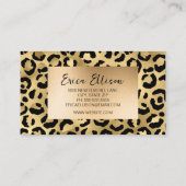 Black Gold Leopard Print Wedding Event Visitenkarte (Rückseite)